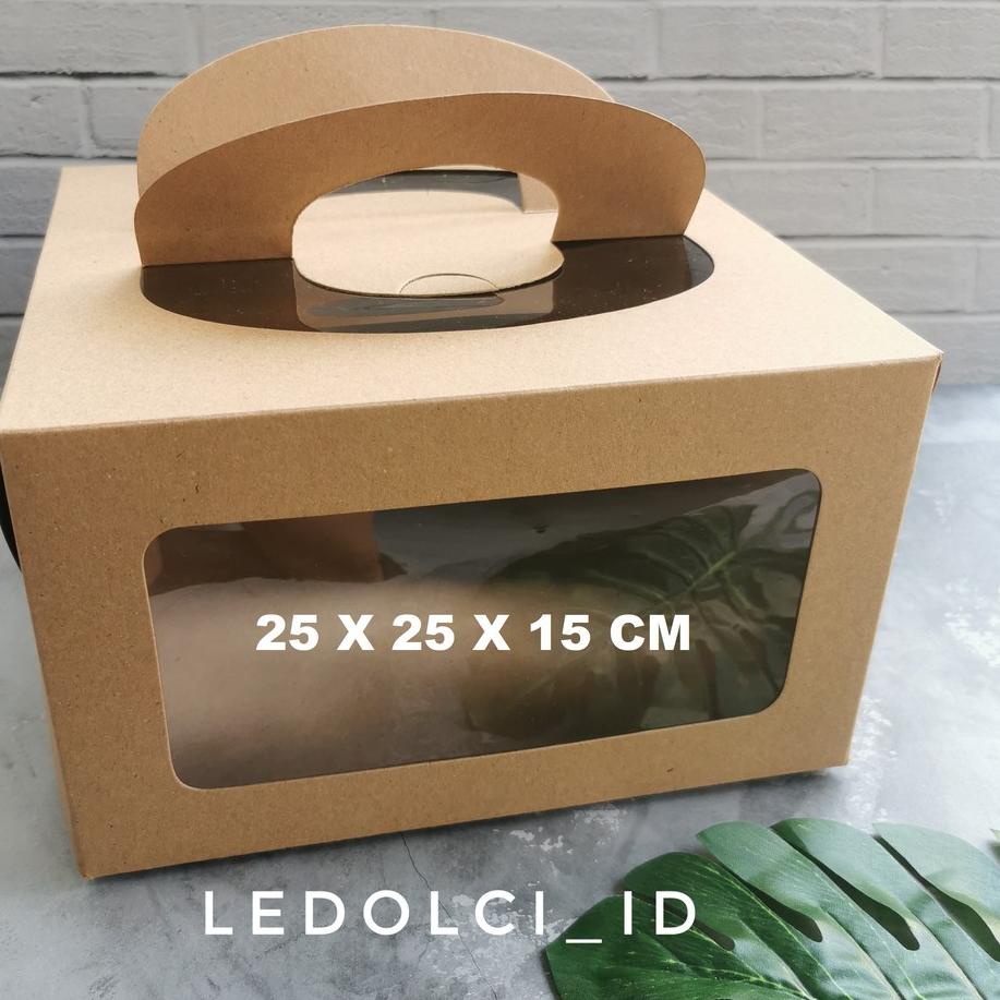 

Terdepan BOX CAKE TART DUS CAKE TART PUDDING BOLU BESAR DENGAN MIKA 25x25x15 CM