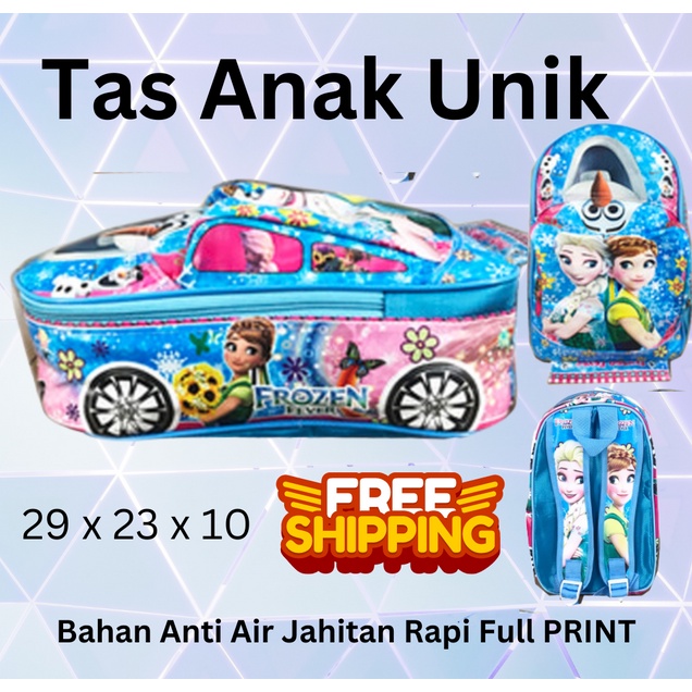 COD ~ 1 KG = 5!!PROMO TERMURAH Tas Anak TK  Motif Karakter Tas mobil tas 3D tas on the road Tas murah BUS tayo spiderman ironman cars little pony among us BT21 tas import anti air