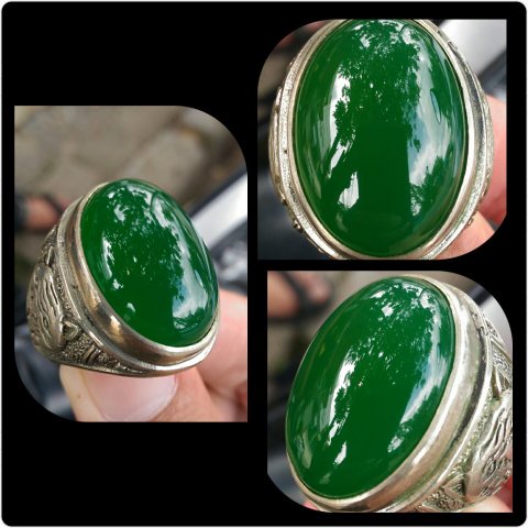 Batu Akik Cincin Ijo Garut Chrysoprase Big Size Top Quality 3s274