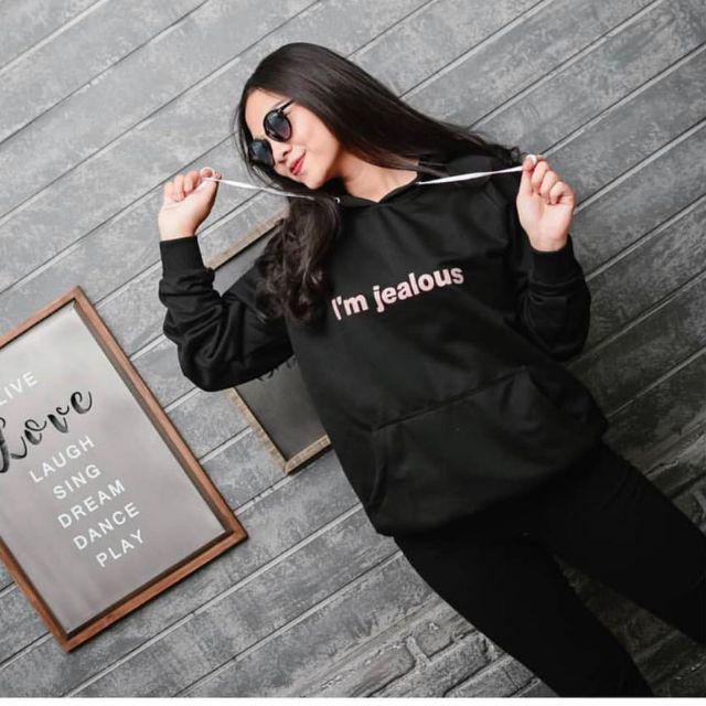 SWEATER HOODIE PRIA WANITA IM JEALOUS JACKET JUMPER SWITER ALA KOREAN OUTFIT SIMPLE KASUAL