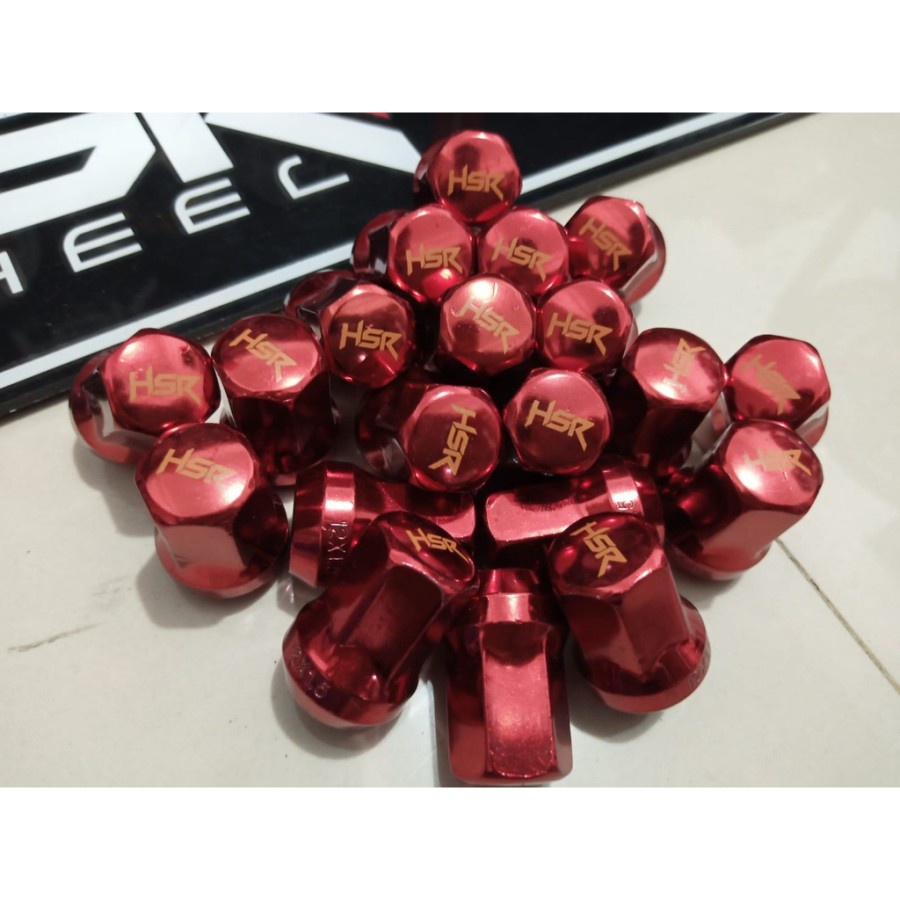 JUAL MUR BAUT RODA RACING HSR WARNA RED TYPE 02 BAUT 17 DRAT 1,5 Buat Mobil Brio MOBILIO ETIOS RUSH