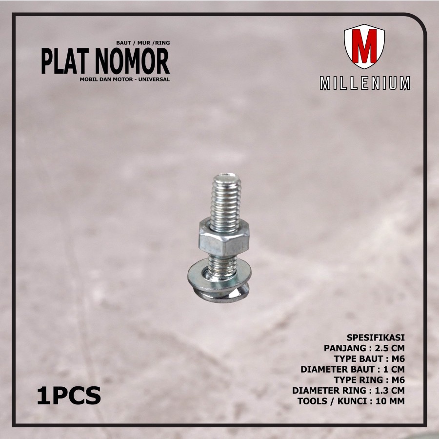 SET BAUT RING MUR PLAT NOMOR MOTOR MOBIL 1PCS