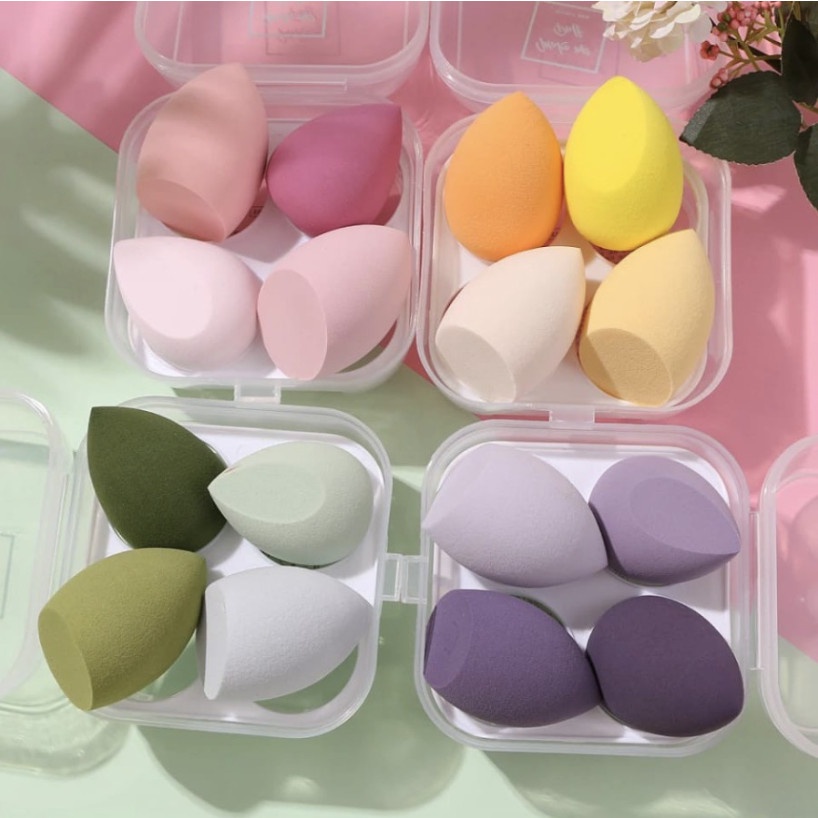 Sponge Makeup Beauty Blender Professional Set Spons Isi 4 High Quality