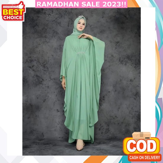 Saima Kaftan // Gamis Lebaran 2023 Model Gamis Terbaru // Gamis Ceruty Baby Doll Motif Renda Full Fu