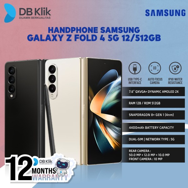 Handphone SAMSUNG GALAXY Z Fold 4 5G 12/512GB Garansi Resmi