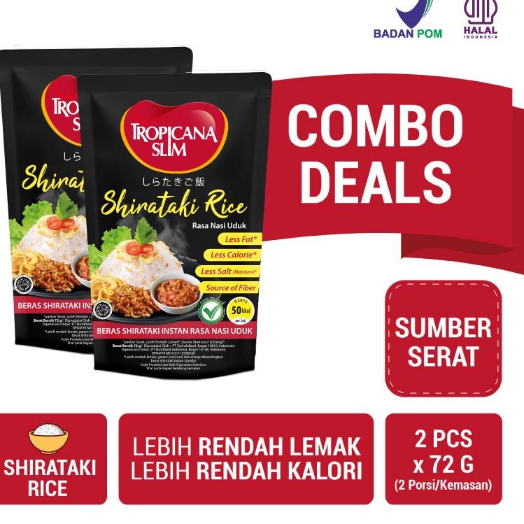 

Hemat Keras Twin Pack - Tropicana Slim Shirataki Rice 72 g - Bantu Dukung Hidup Sehat