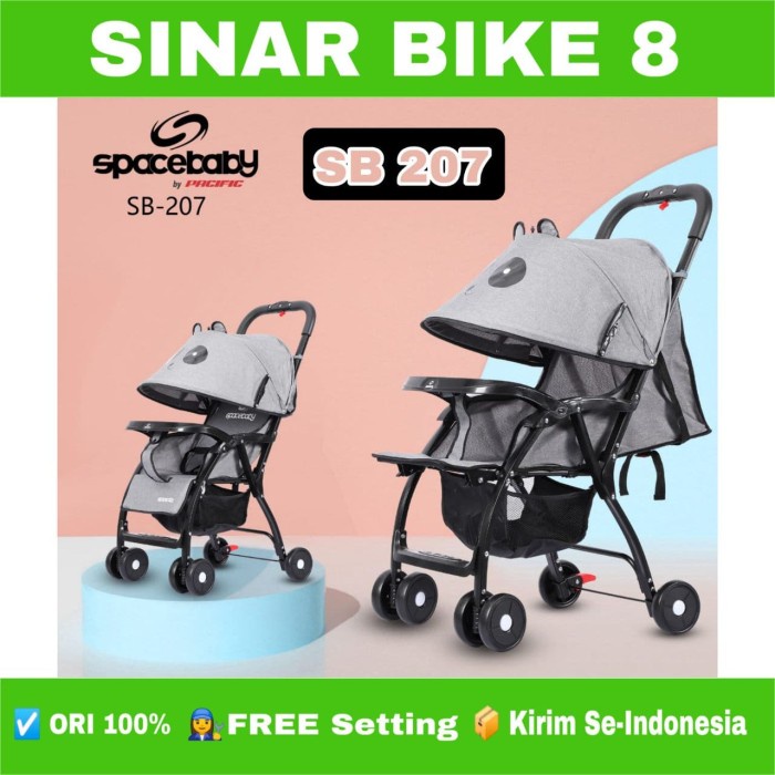 Kereta Dorong Anak Bayi Baby Stoller SPACEBABY SB 207 Bisa Rebahan