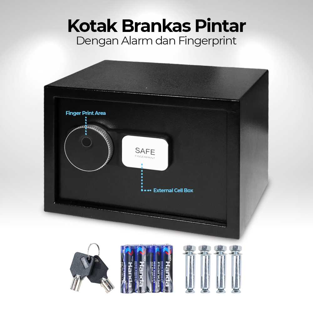 (BISA COD) FTIHSHP WMZUSA Kotak Brankas Pintar Safety Box Alarm Fingerprint - SS-H10