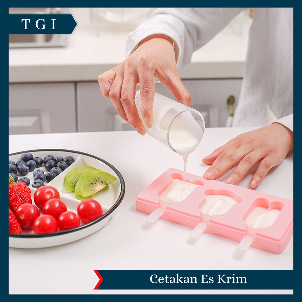 TGI - CETAKAN ICE CREAM POPSICLE AGAR KUE / CETAKAN STICK ES KRIM / CETAKAN ES KRIM STICK SILIKON