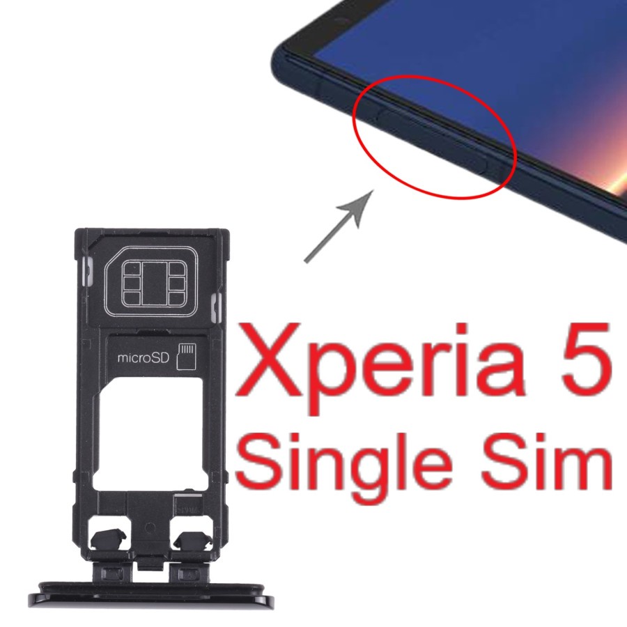 Port plus Simtray Single Sim - Sony Xperia 5 - J8210 - J8270 - J9210 - SO-01M - SOV41 - Docomo