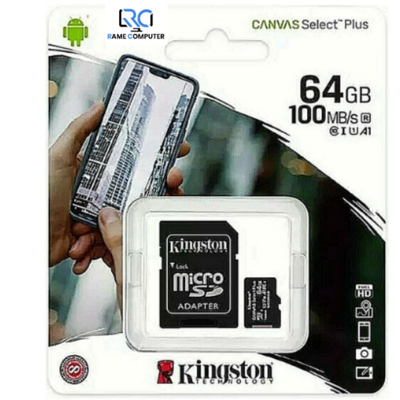 KINGSTON 64GB CANVAS SELECT PLUS MICRO SD CARD FREE ADAPTER