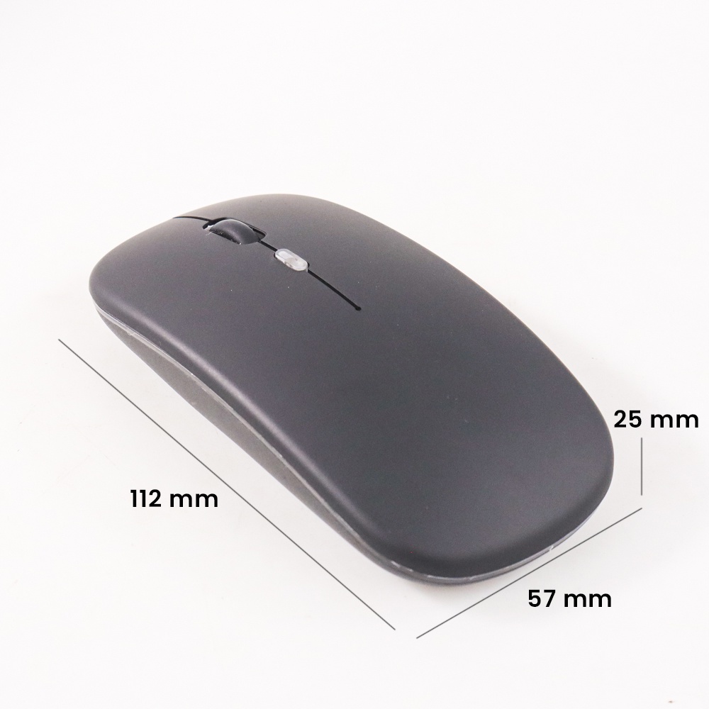 YINDIAO Super Slim Silent Optical Wireless Mouse USB Recharge 2.4 GHz - A2 - Black