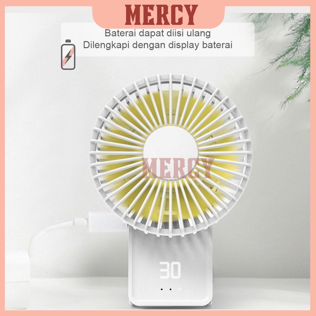 Kipas Angin Lipat + Powerbank/ Kipas Portable Mini Fan &amp; Powerbank 2.400mAh dilengkapi display pemakaian baterai