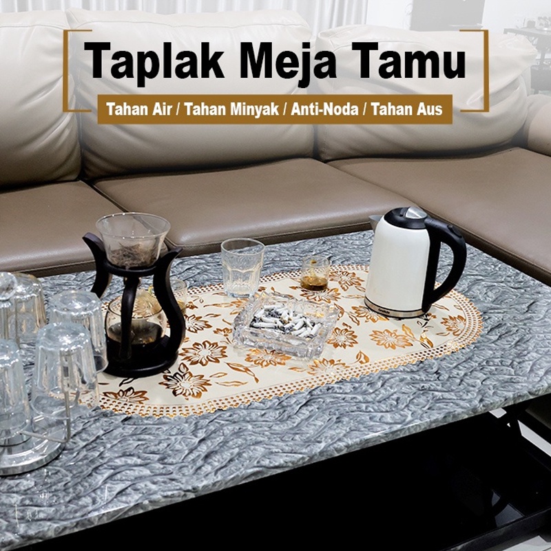 Taplak Meja Tamu Sofa Motif / Taplak Meja Tamu Anti Air / Taplak Meja Tamu Oval Uk 40x83cm