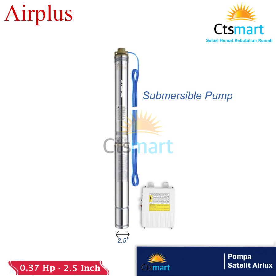 Pompa Satelit Airlplus 2.5 Inch 0.37 HP Submersible Pump