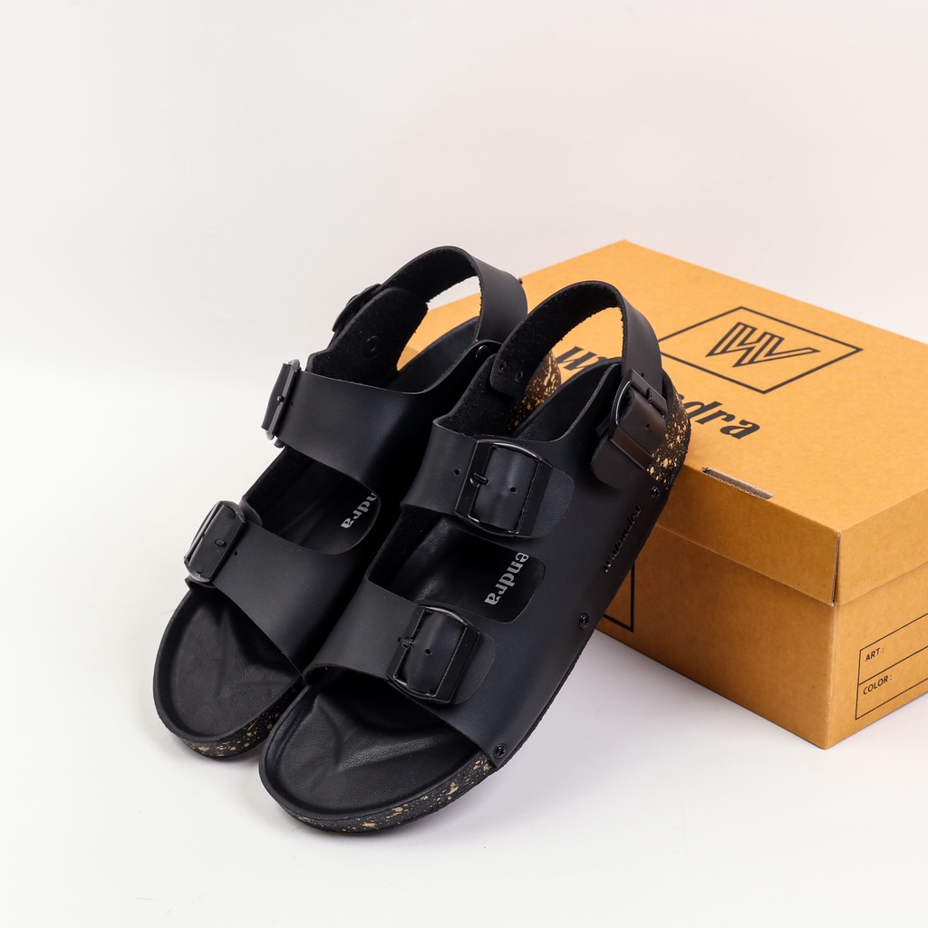 Sandal Pria Klasik Bertali Slop Casual Semi Formal Nyaman Stylish Synthetic Leather Wajendra Sendal Cowok Lebaran Pesta Kondangan Aktivitas Santai Desain Terbaru Berkualitas UW04