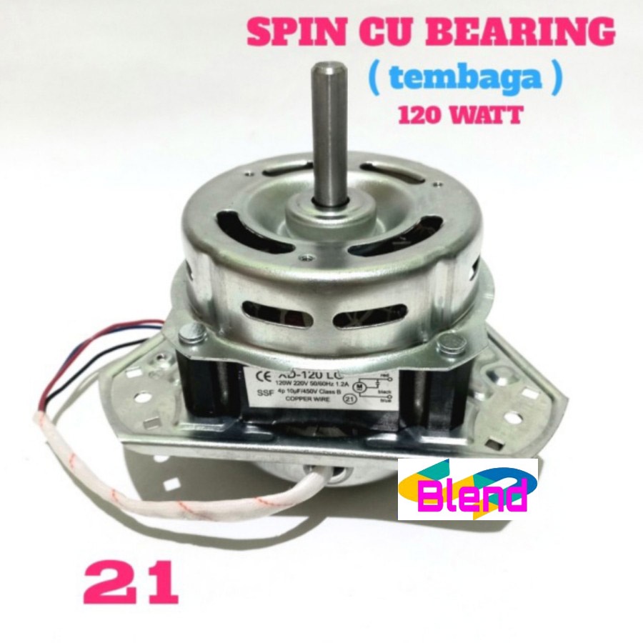 Dinamo Spin No.21 Tembaga 120 Watt Bearing Model LG Kaki 3 Mesin Cuci