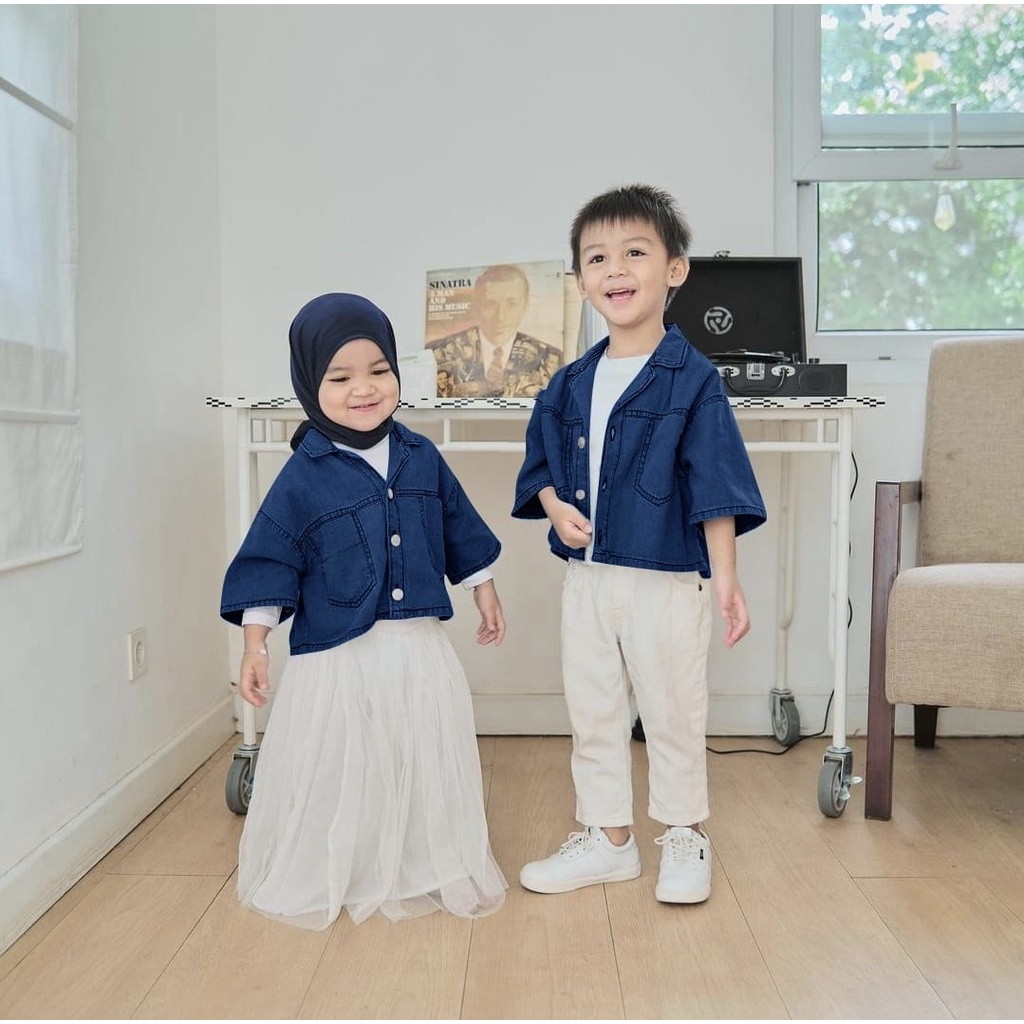 2 UKURAN M L ATASAN JEANS NIKEN KID FASHION PAKAIAN ANAK UNISEX MR