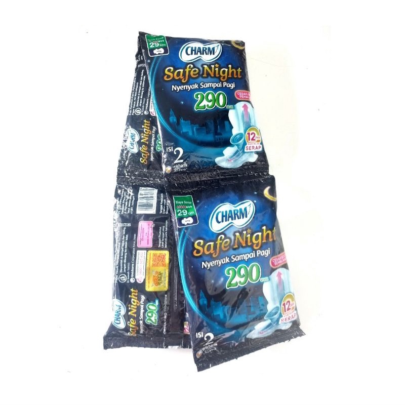 Pembalut Charm Safe Night 29 cm Remceng 2@10 Sachet