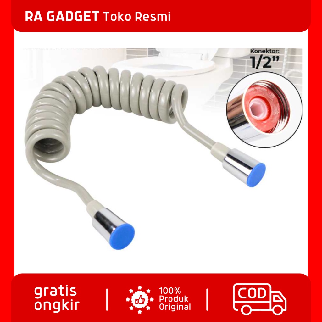 Selang Shower 2 Meter Fleksibel Spring Hose / Selang Slang Sower Kamar Mandi Closet Toilet Duduk Wc 