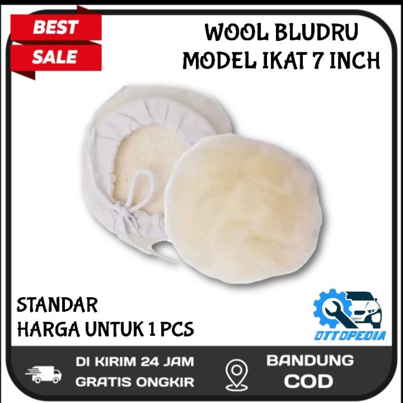 Wool Bludru 7 Inch 1 Pc Diameter 180mm Standar Model Ikat Tali Poles Lembut Polish Pad Velcro
