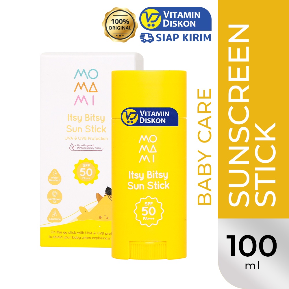 MOMAMI ITSY BITSY SUN STICK 15GR | Sunscreen Stik Bayi SPF 50 PA+++