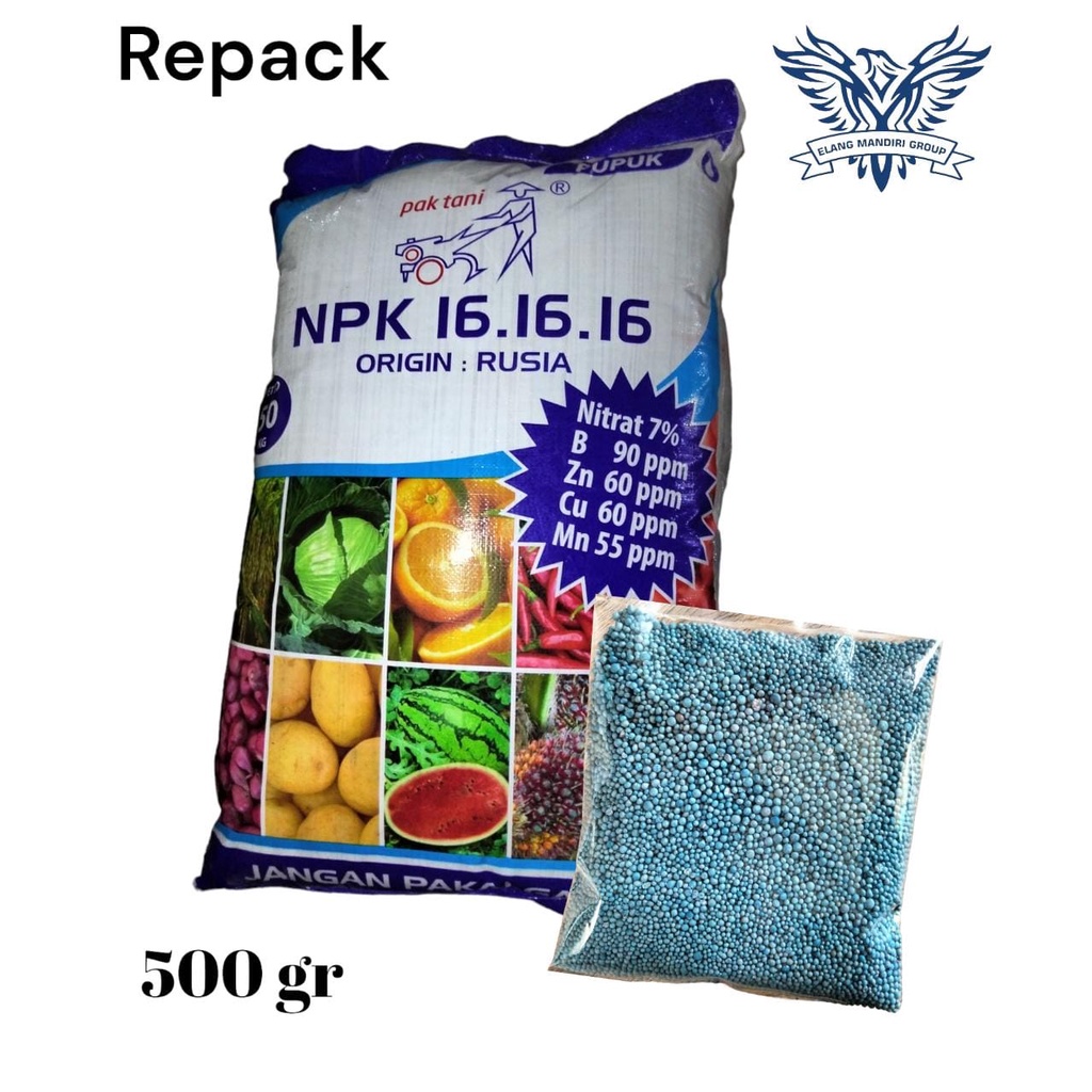 REPACK Pupuk NPK 16 16 16 PAK TANI 500gr Pupuk Tanaman Buah dan Sayuran ORIGIN RUSIA