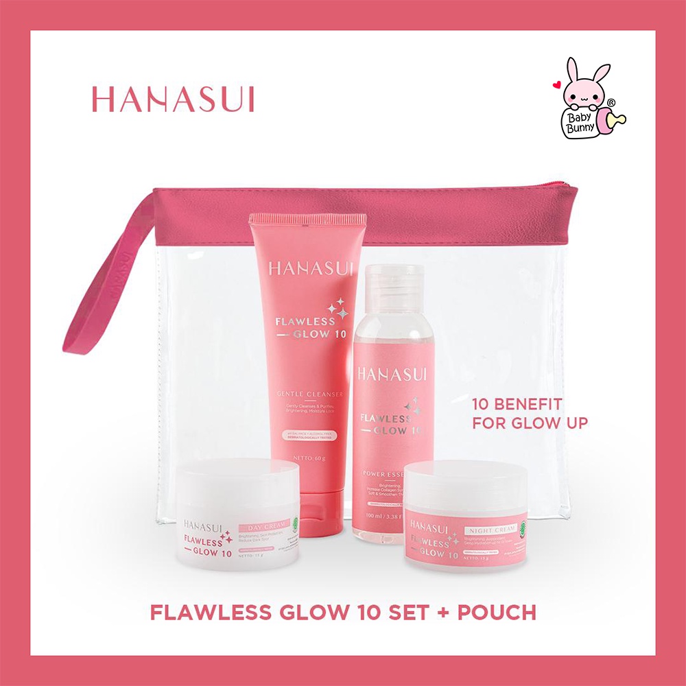 ❤ BELIA ❤ HANASUI SKINCARE Set | Flawless Glow 10 Set | Acne Treatment Series  Set | Free Pouch | BPOM