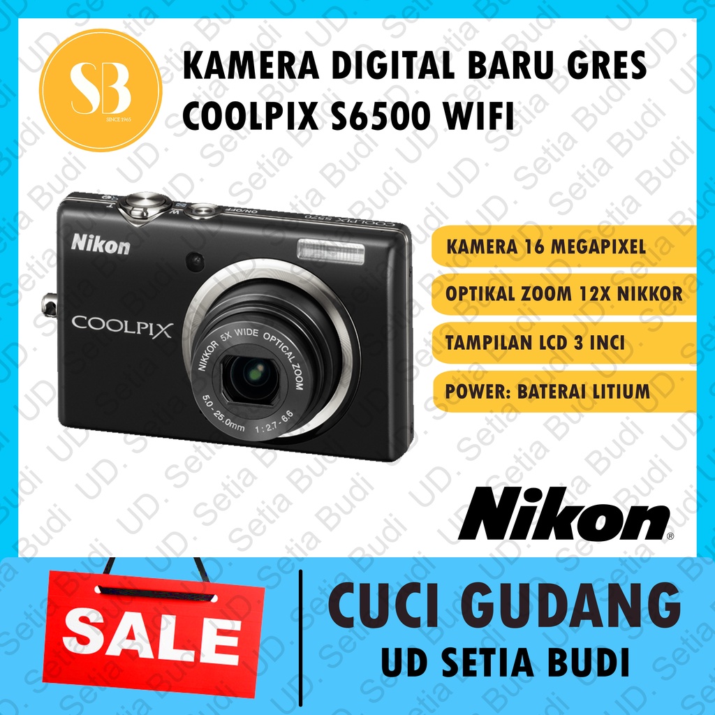 Kamera Digital Nikon Coolpix S6500 Wifi Kompatibel Baru