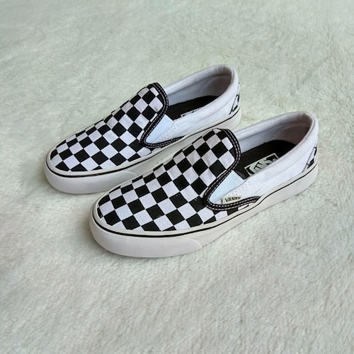 Sepatu vans pria slip on putih catur slip on pria polos slop motif