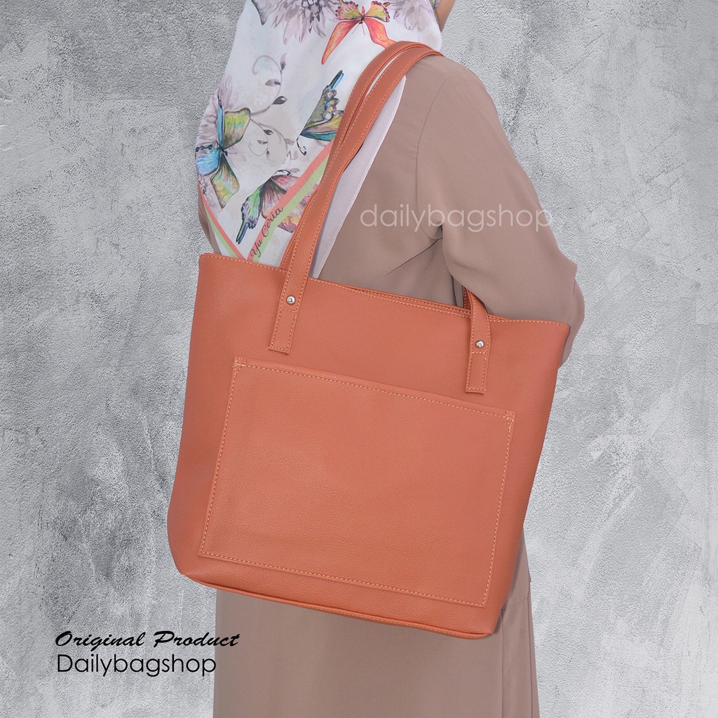 Tas Wanita Tote Bag Remaja Tas Fashion Gaya Daily Dora Tas Untuk Bekerja Kuliah Ke Kampus Kantor Les Simple Elegan Modis Bahan Kulit PU Premium