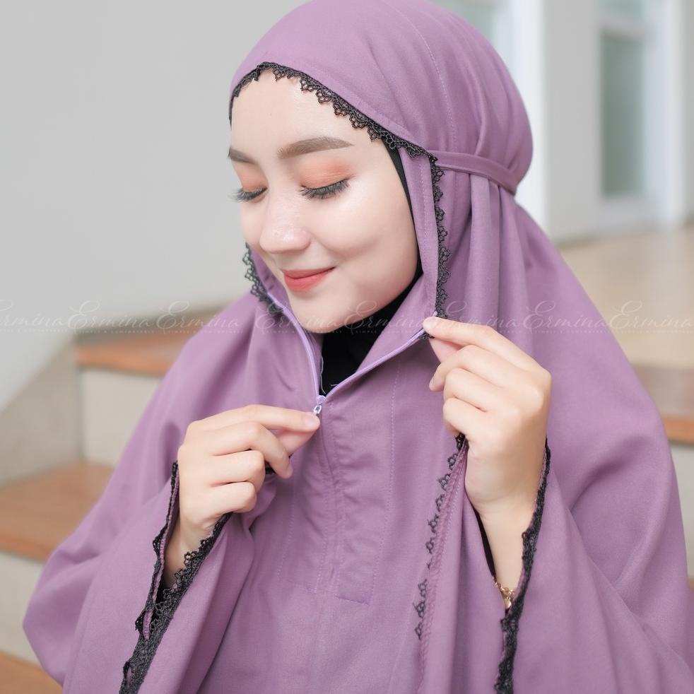 LANGSUNG ATC Mukena Dewasa 2 in 1 Katun Premium Traveling Ori Ermina