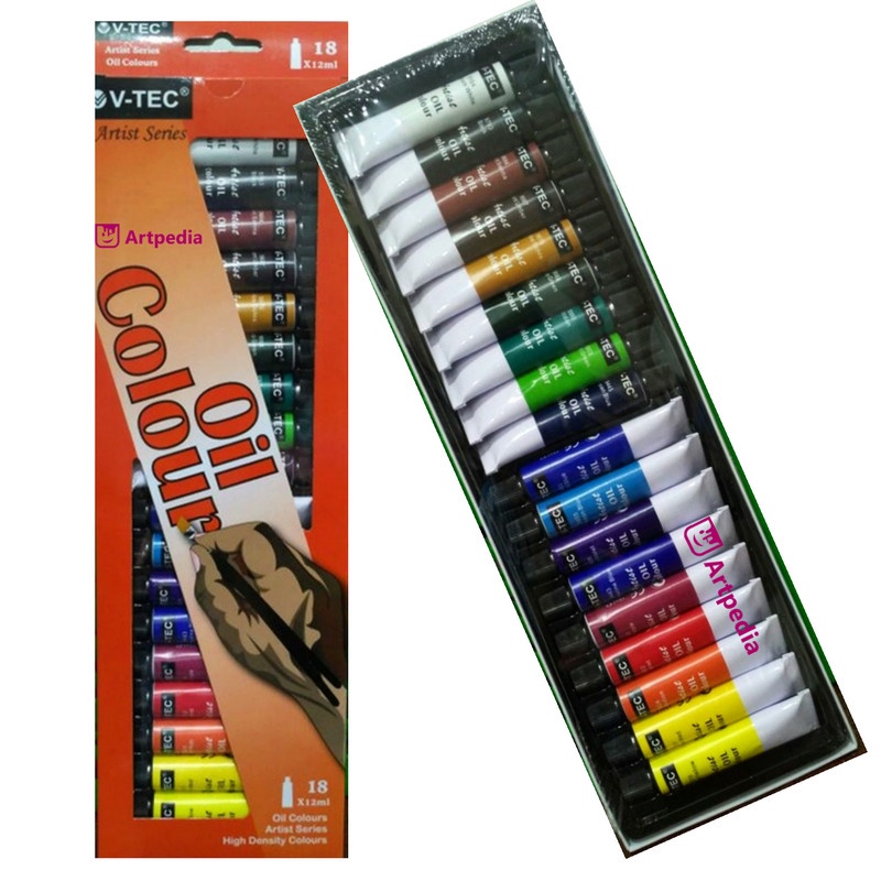 

V-Tec Artist Series Oil Colours set 18x12ml / Cat Minyak Vtec Set 18