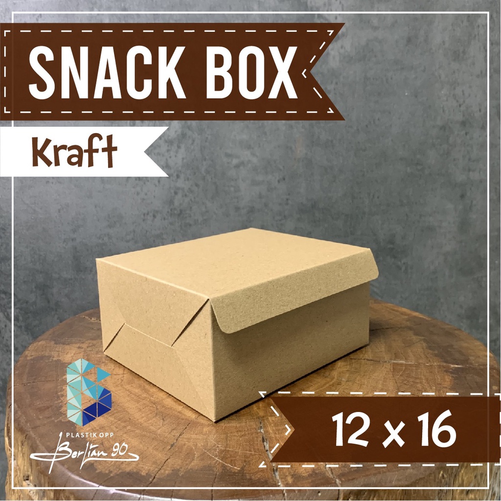 

Kardus Snack Box Kraft Uk 12x16cm Polos
