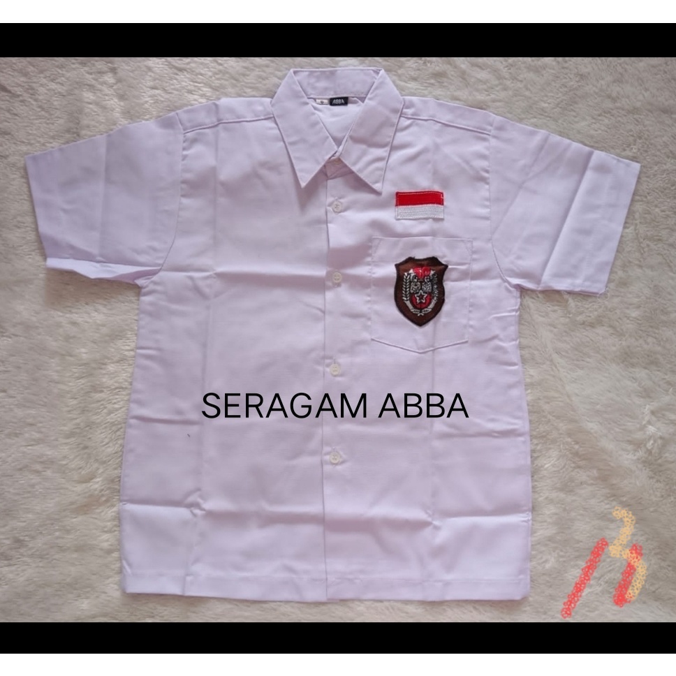 Seragam Sekolah Baju Pendek SD Putih merk ABBA Ready stok