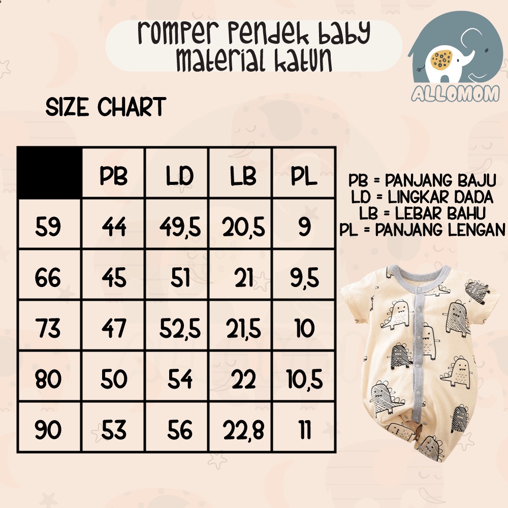 Baju Bayi Romper Lengan Pendek Baby / Onesies Jumper Anak Motif Lucu