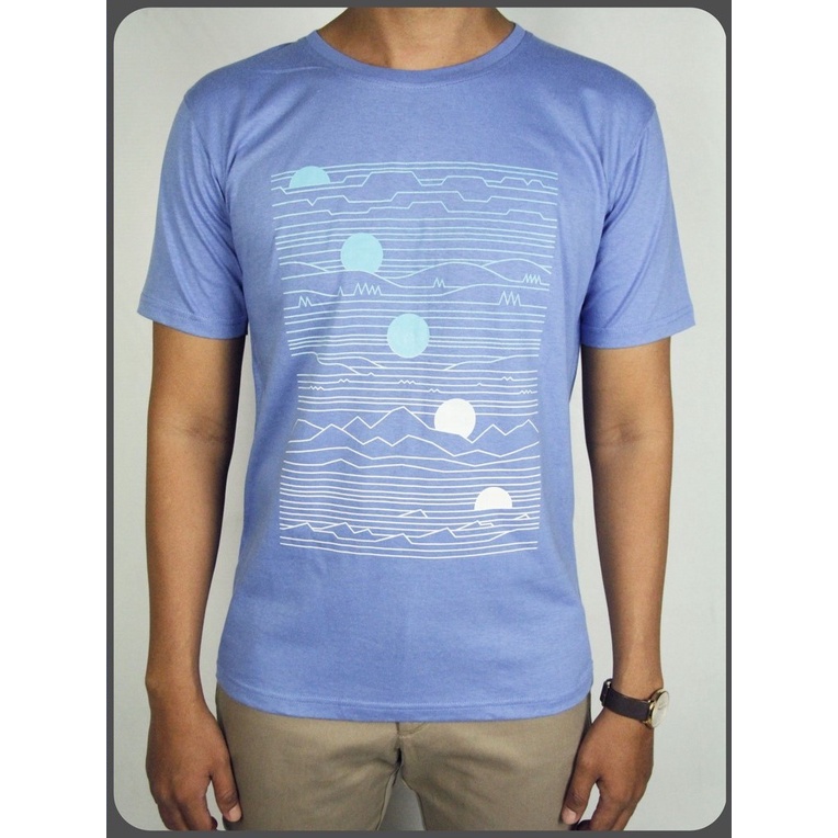 Baju Kaos oblong Pria Lengan Pendek COLE Regular Fit Biru Muda Cotton Stretch 10 | T Shirt Original 