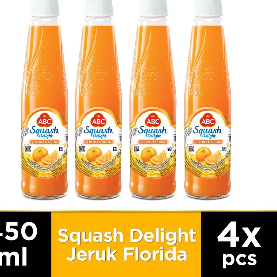 

✴ ABC Sirup Squash Delight Jeruk Florida 450 ml - Multi Pack 4 pcs ➬