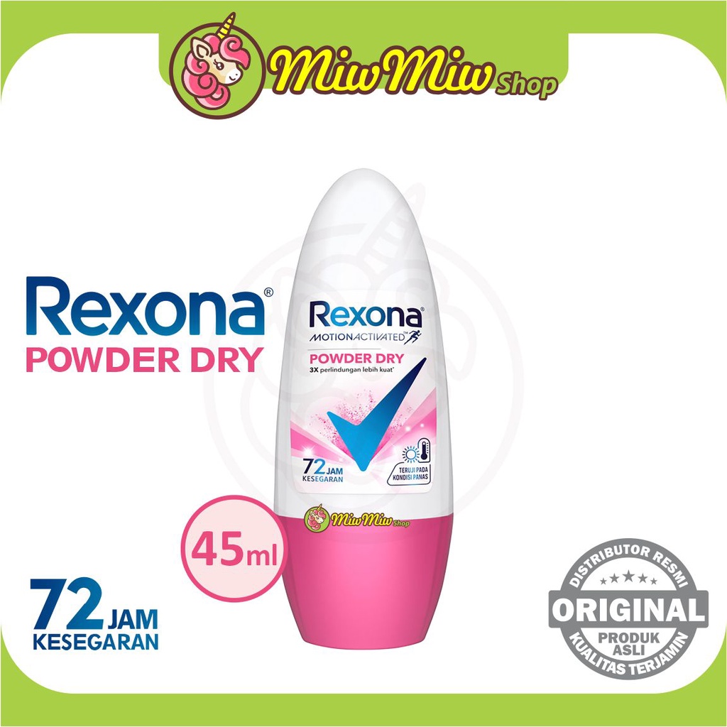 Rexona Roll On Deodorant (72 Jam Kesegaran)