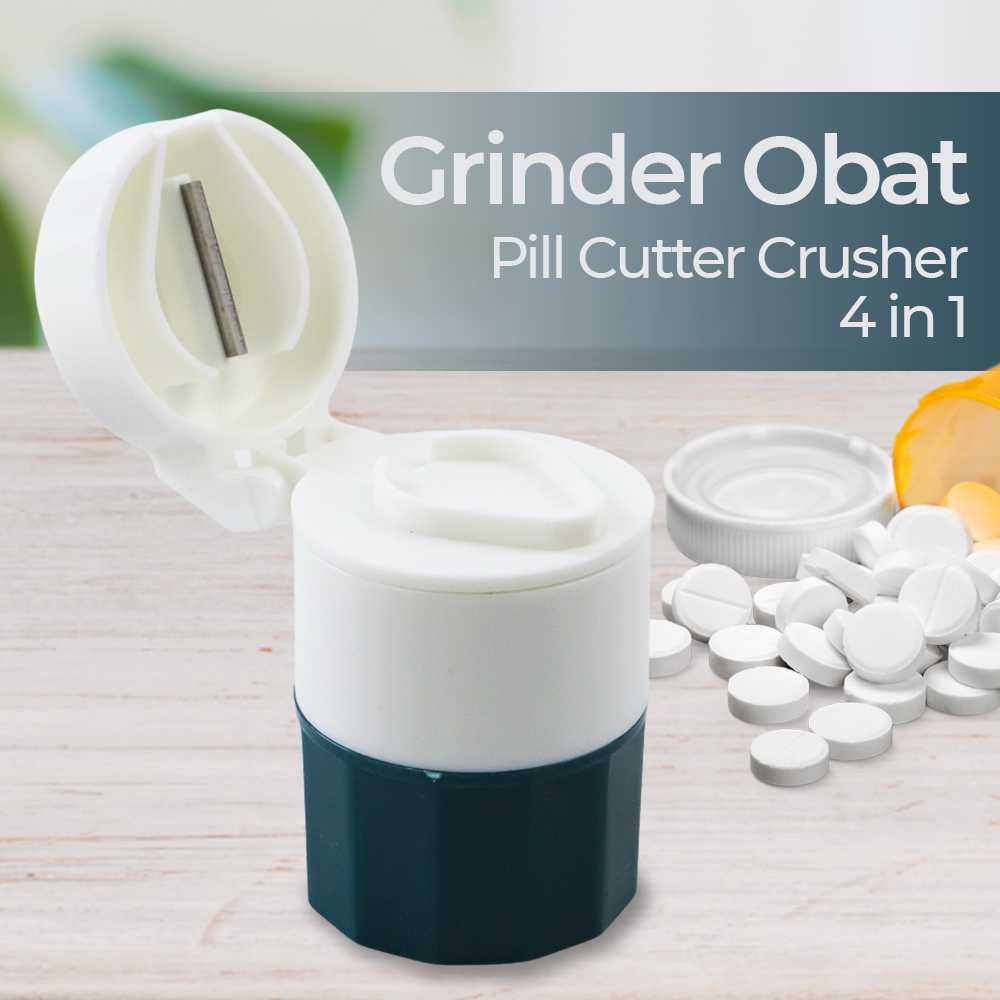 (BISA COD) FTIHSHP KuZHEN Grinder Obat Tablet Pill Cutter Crusher 4 in 1 - LST-25