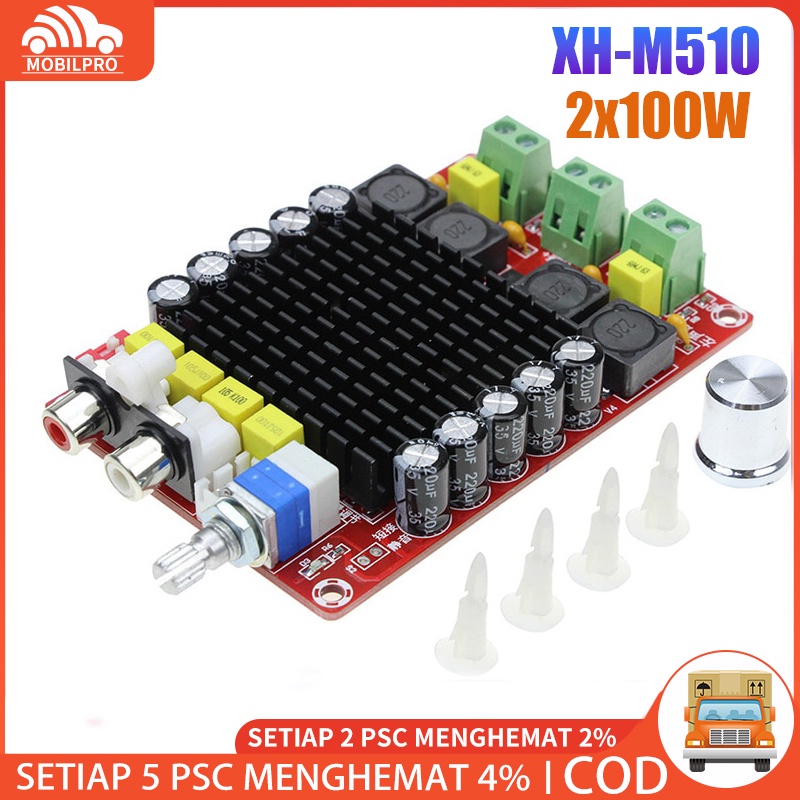 xh-m510 TDA7498 2x100W Papan Amplifier Digital High Power untuk Mobil