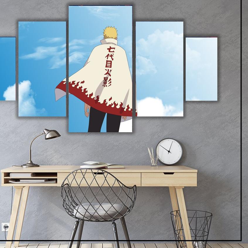 ✫ BARYON Hiasan Dinding NARUTO UZUMAKI BORUTO 1 Set Hiasan Dinding  Kayu  Kamar Tidur Anime 5pcs ➹
