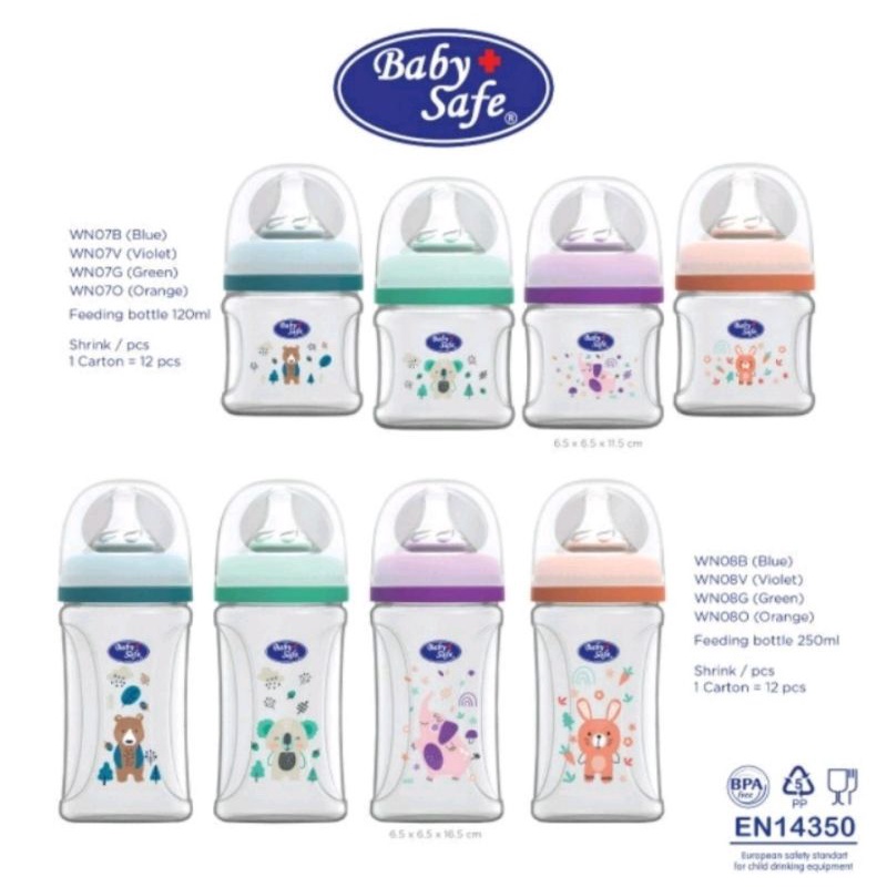 Baby Safe WN07 (120ml) WN08 (250ml) Botol Susu Wide Neck