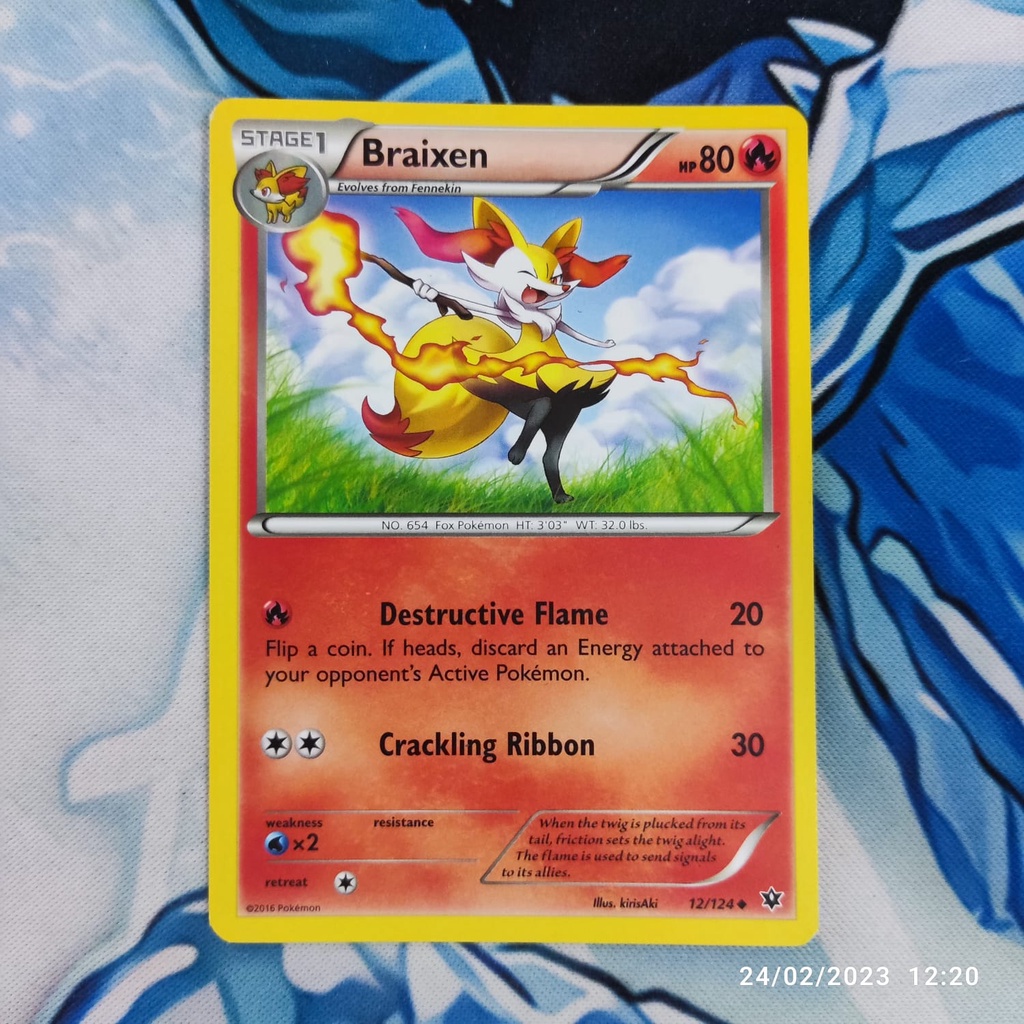pokemon english braixen 12/124 Uncommon original