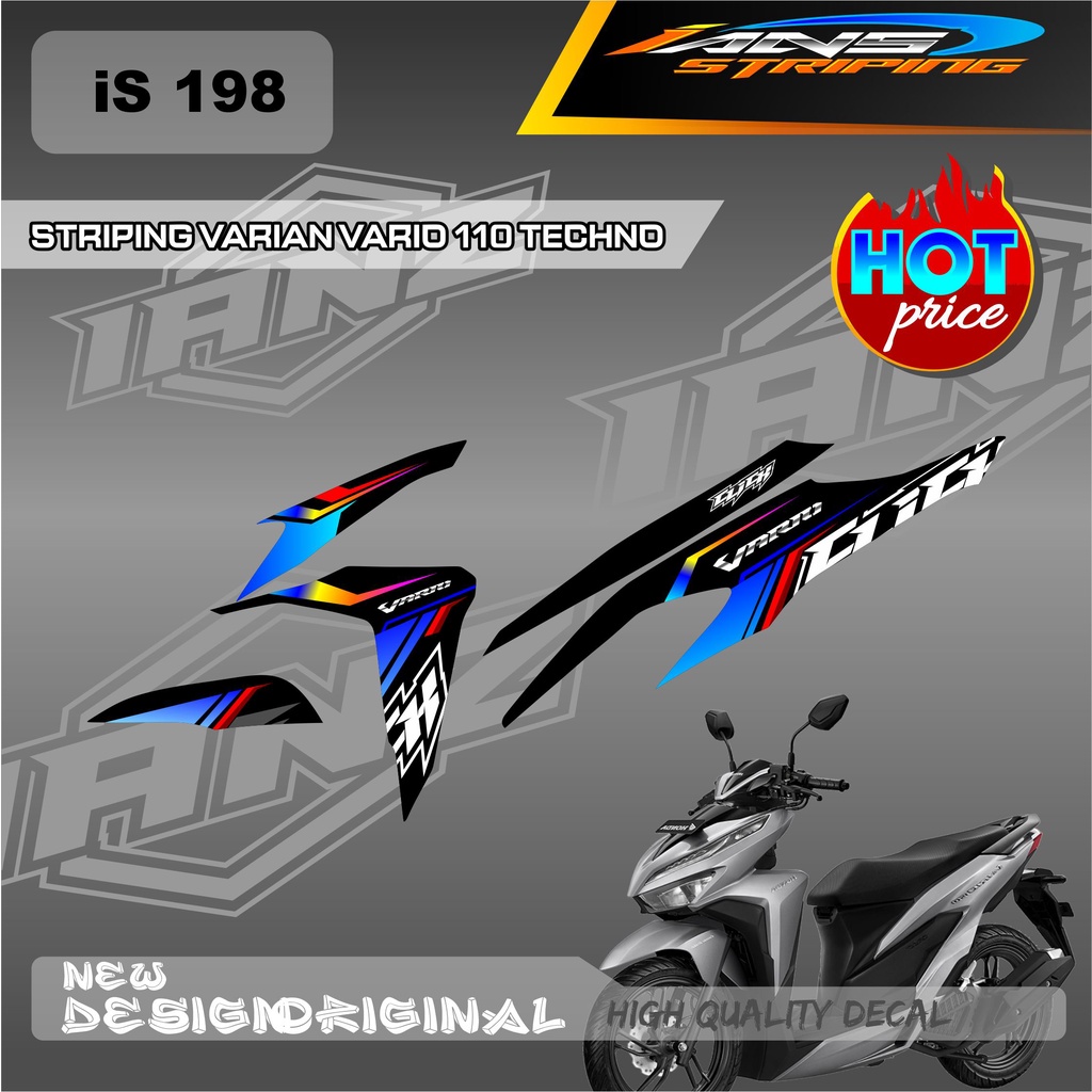 TERBARU STRIPING DECAL VARIO TECHNO SIMPEL  / STIKER LIST HONDA VARIO TECHNO 110 OLD CUSTOM VARIAN  / DECAL KERETA VARIO SEMI FULL BODY  IS198