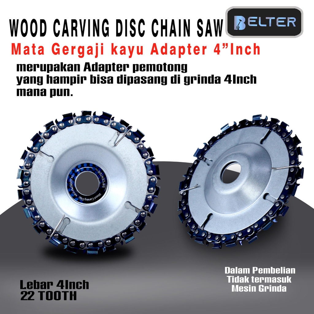 Wood carving disc mata gerinda chainsaw 4" inch gergaji potong ukir / Chainsaw disc gerinda kayu