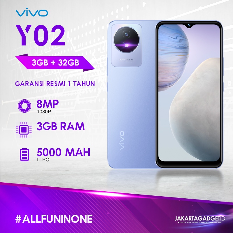 Vivo Y02 3GB+32GB Garansi Resmi Vivo 1 Tahun