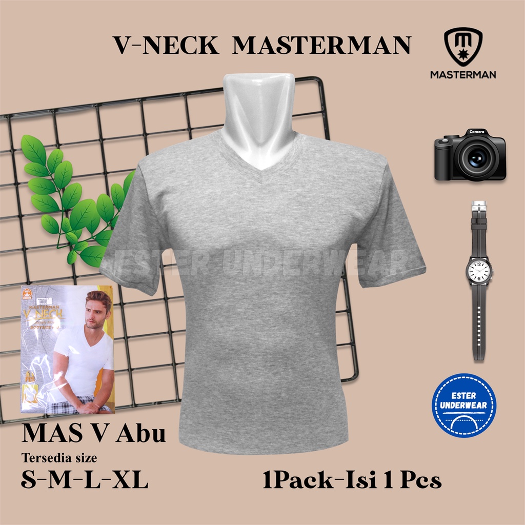 Kaos Dalam MASTERMAN V-NECK ABU-ABU ISI 1