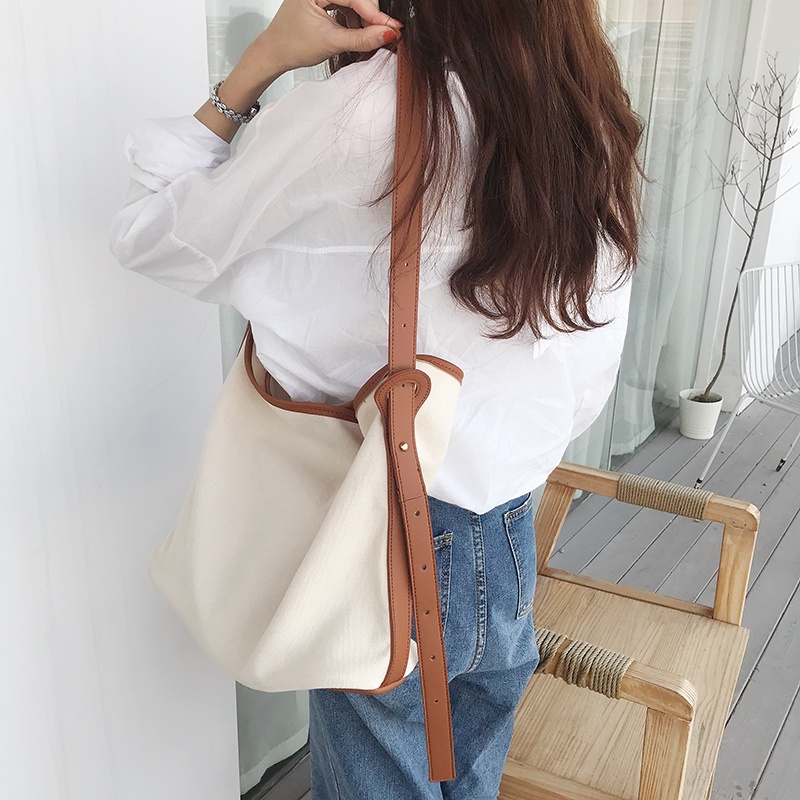 No-Ra - KOREAN CANVAS SLING BAG FREE POUCH / TAS SELEMPANG TAS TANGAN