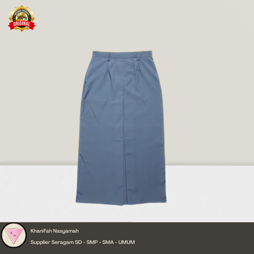 Rok Span Abu-Abu SMA Panjang |Seragam Sekolah SMA | Rok Span SMA Abu-Abu Panjang Span Pinggang Karet